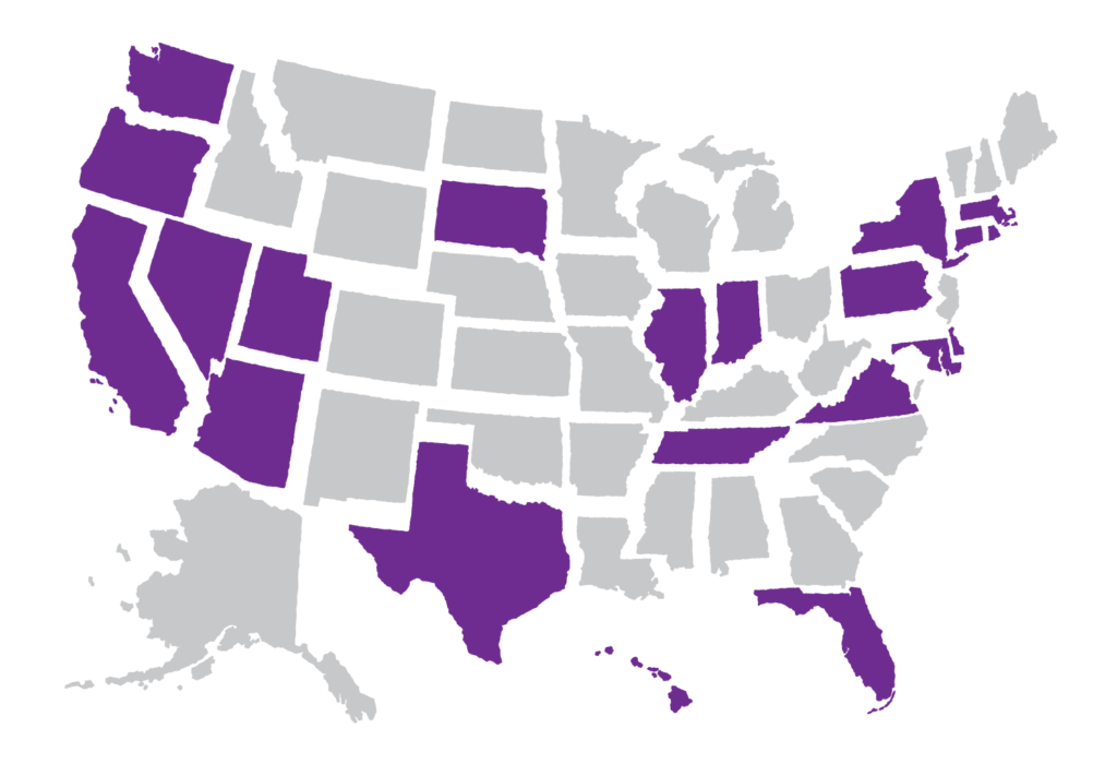 States where Kennedy has met with Healthcare Organizations